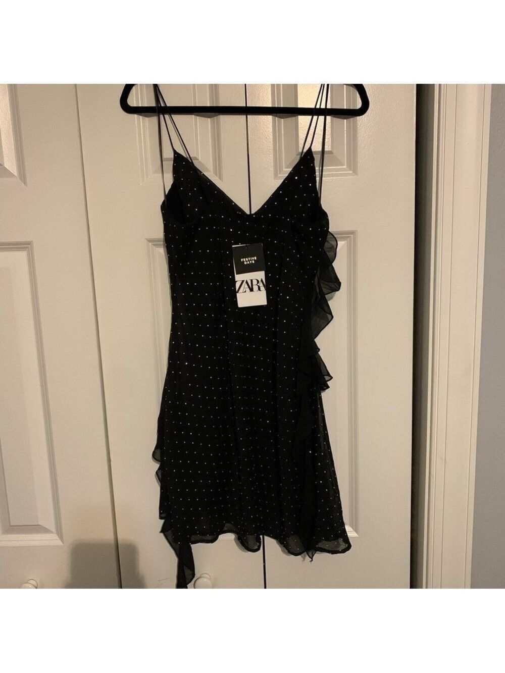 Zara Sparkly Ruffle Mini Dress - Picture 11 of 11